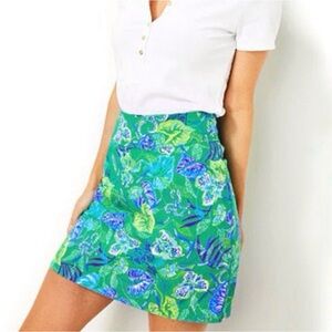 Lilly Pulitzer Jonas Stretch Skort Botanical Green In A Flutter 14 NWT